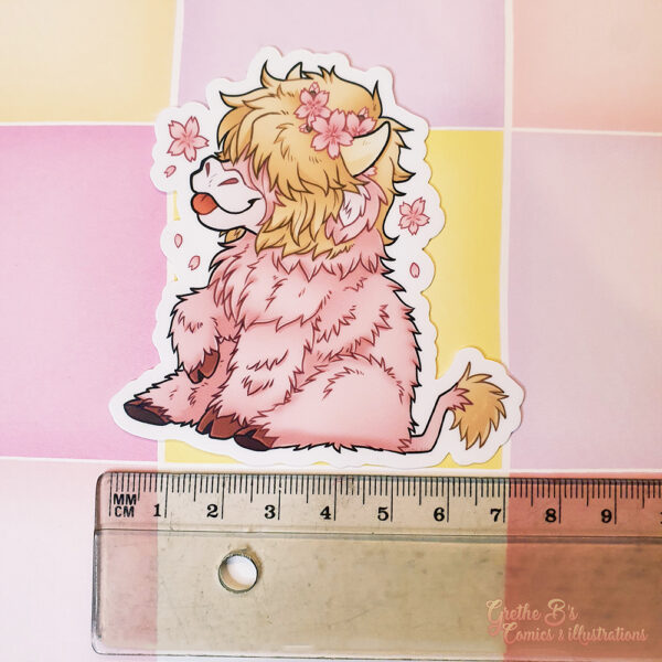 Matte Vinyl Sticker - Sakura Cow