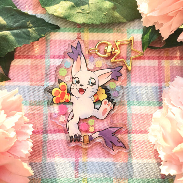 double-sided acrylic keychain - Digital monster cat