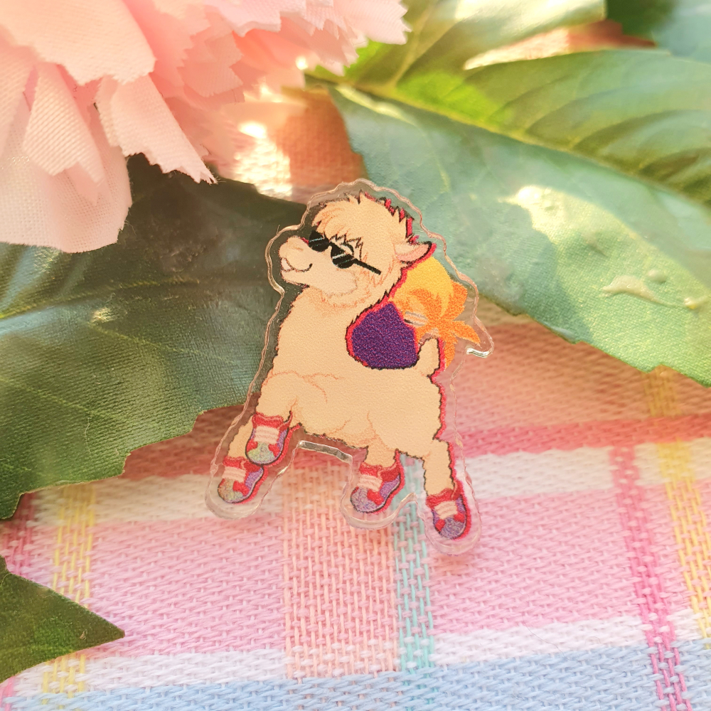 Acrylic Pin - Funky Llama
