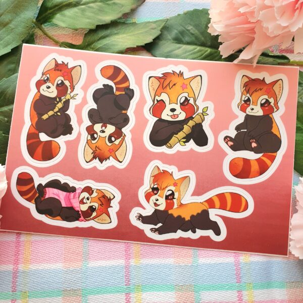 Matte Vinyl Stickersheet - Red Panda