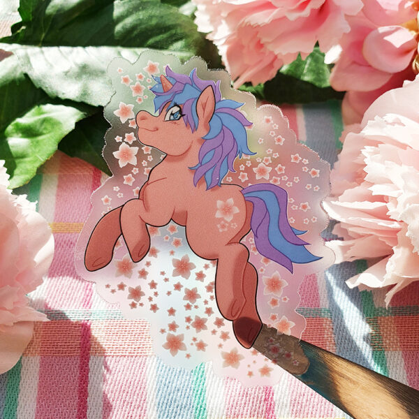 Transparent Vinyl Sticker - Sakura pony