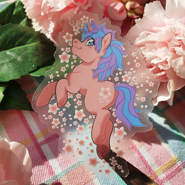 Transparent Vinyl Sticker - Sakura pony