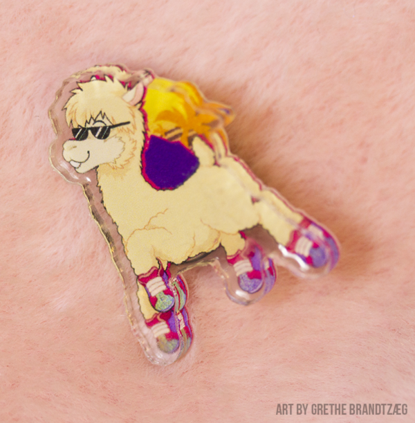Acrylic Pin - Funky Llama