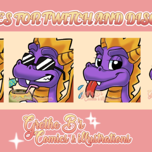 Emote pack - Purple Dragon (4 Emotes)