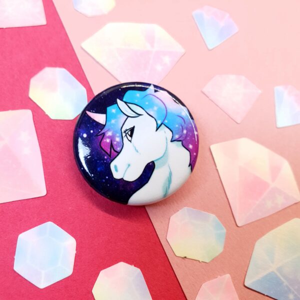 Pin-back button - Galaxy Unicorn