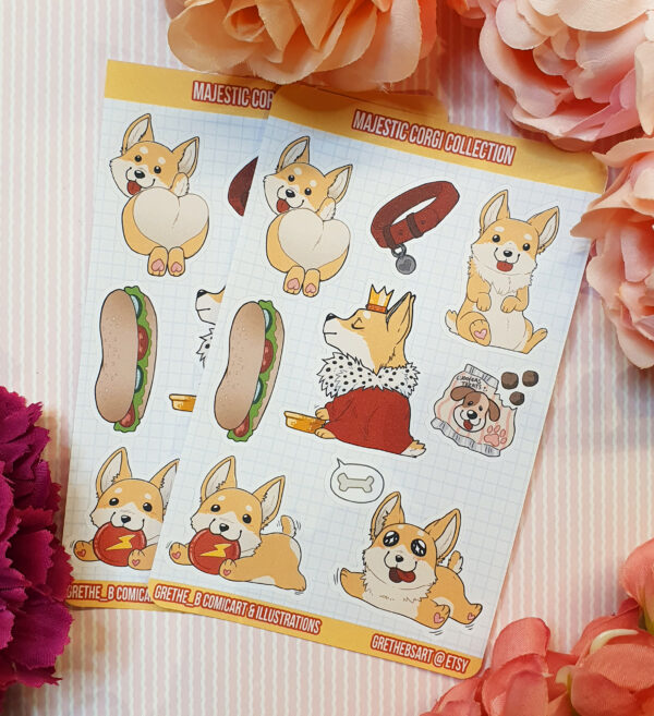 Journal stickers - King Corgi