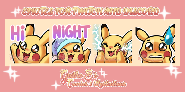 Emote pack - Pikachu (4 Emotes)