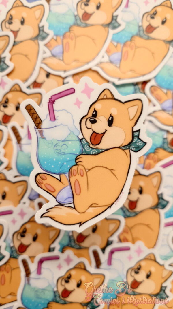 Matte Vinyl Sticker - Drink doggo