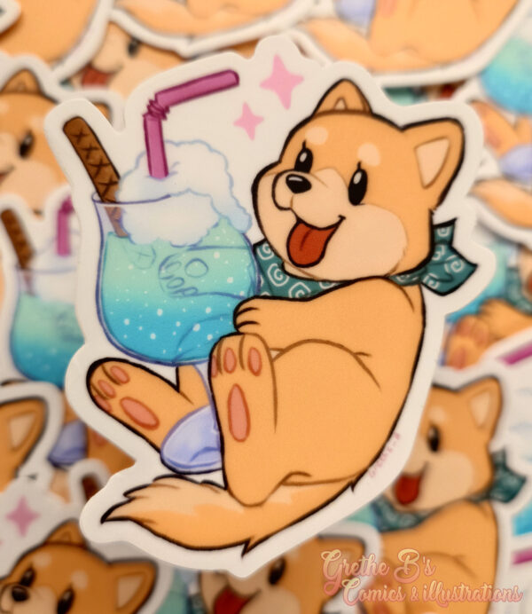 Matte Vinyl Sticker - Drink doggo