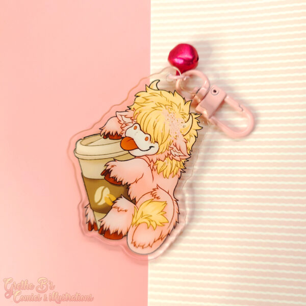 Double-sided acrylic keychain - Sakura Cow