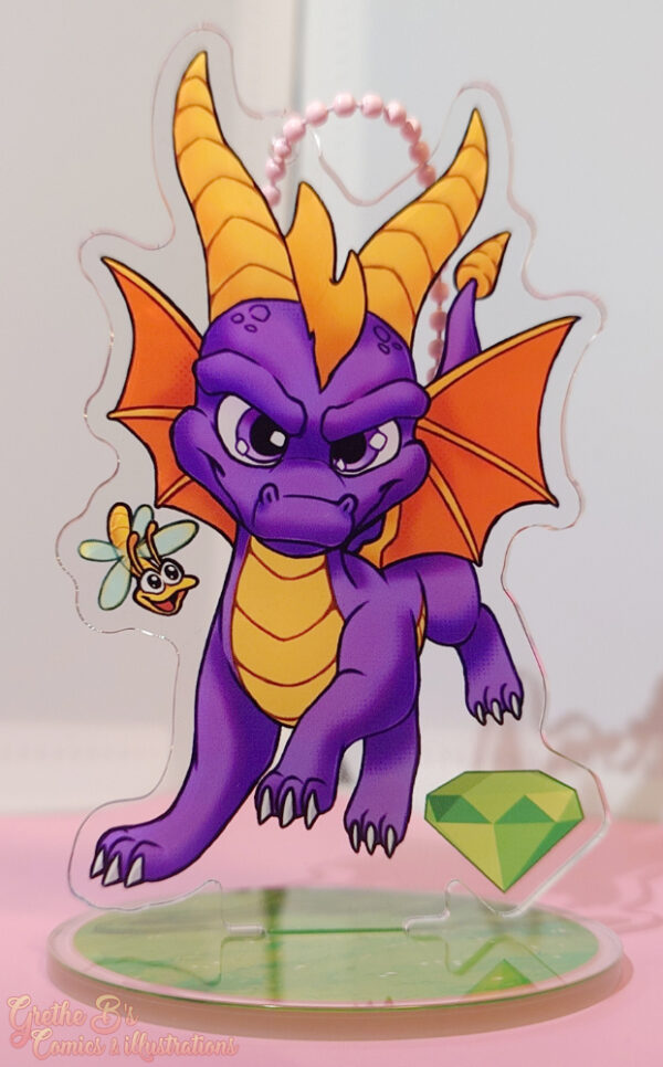 Double-sided acrylic Standee and Keychain - Purple dragon