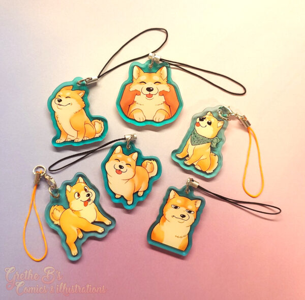 Blind Bag: Double-sided acrylic Charm - Shibe Friend - Image 2