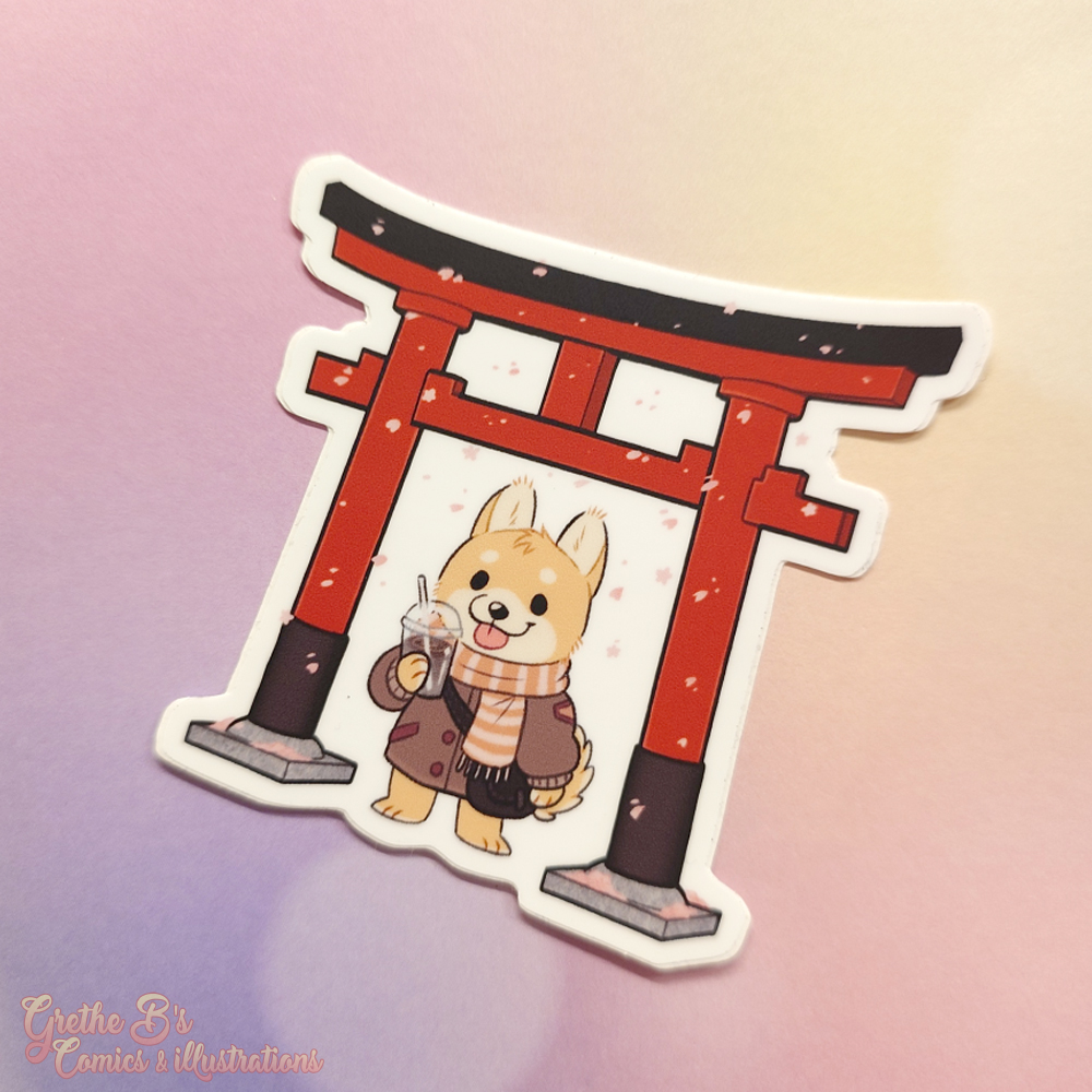 Matte Vinyl Sticker - Adventure Shiba