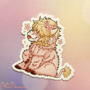 Matte Vinyl Sticker - Sakura Cow