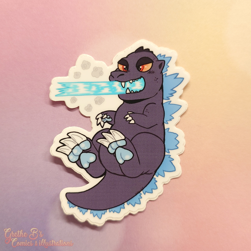 Matte Vinyl Sticker - God Lizard Beam