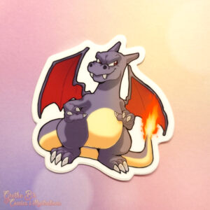 Matte Vinyl Sticker - Shiny Lizardon