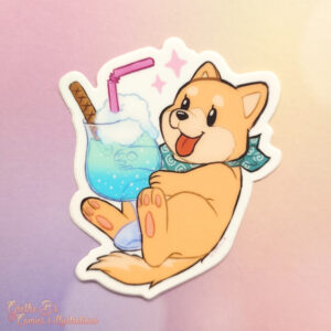 Matte Vinyl Sticker - Drink doggo