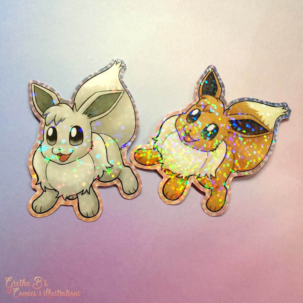 Holo Laminated Sticker - eeveelution gang