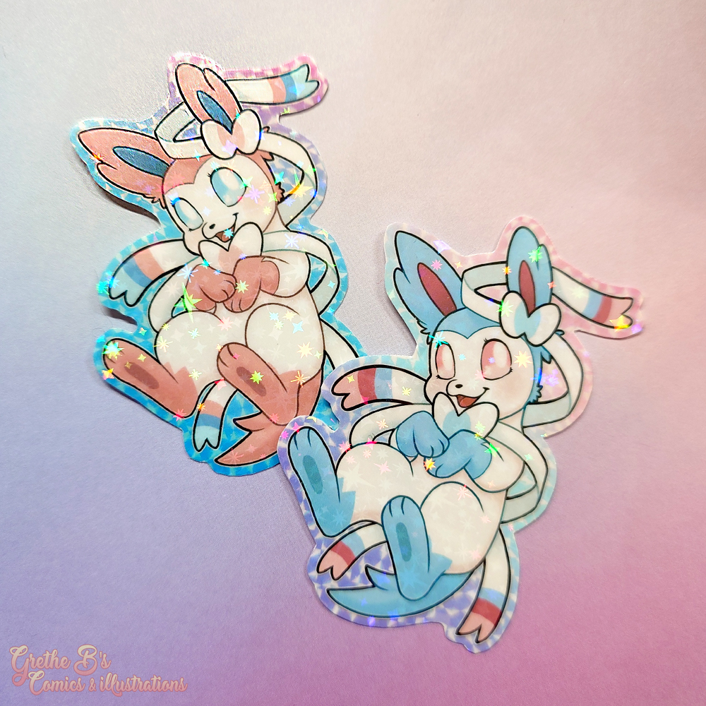 Holo Laminated Sticker - eeveelution gang