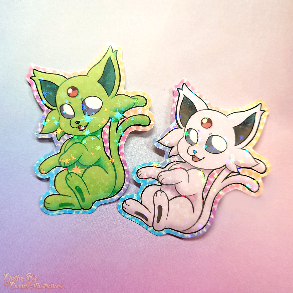 Holo Laminated Sticker - eeveelution gang