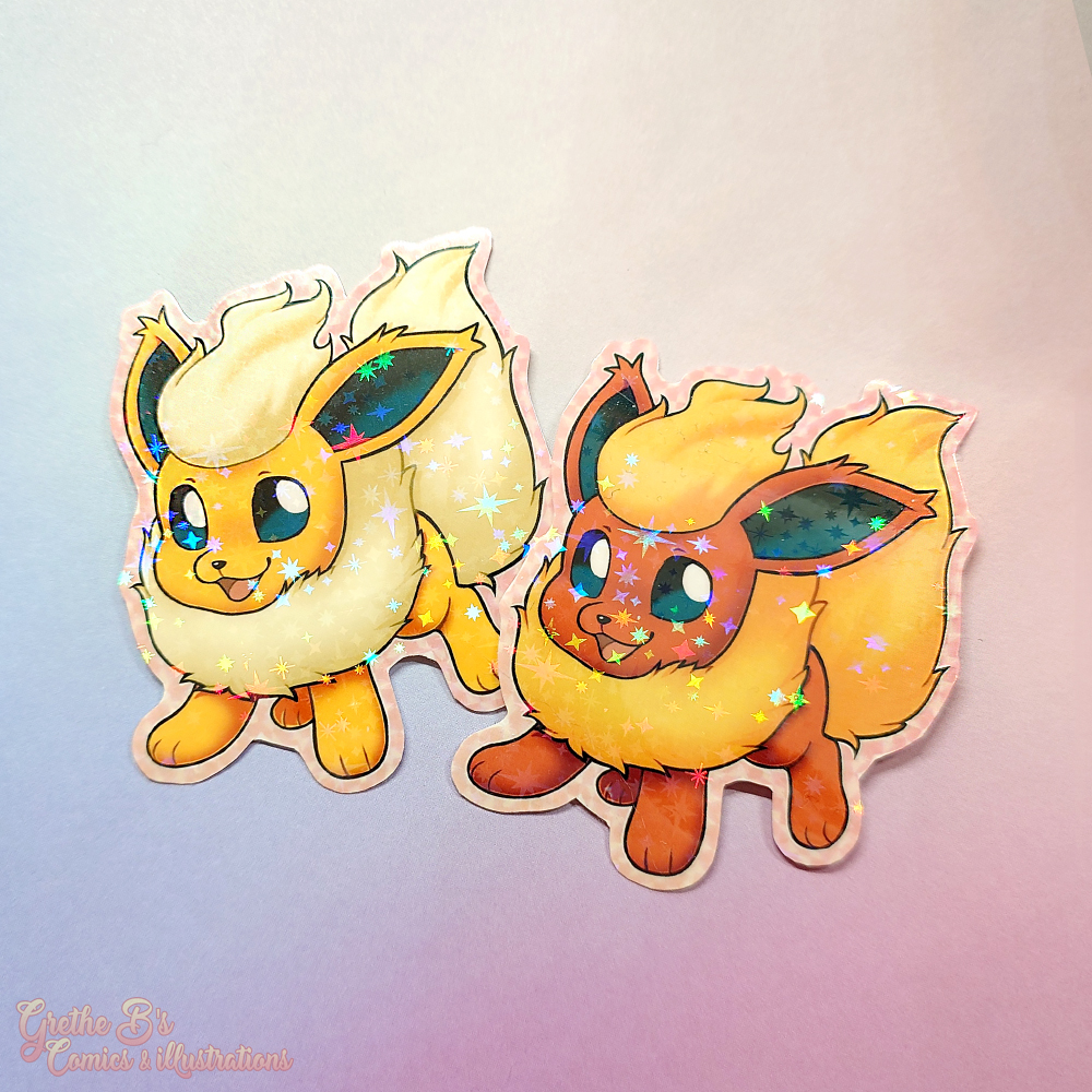 Holo Laminated Sticker - eeveelution gang