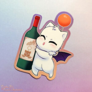 Laminated Glossy Sticker - Drinker Mog