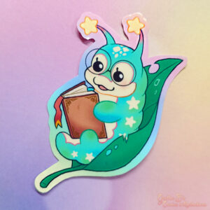 Laminated Glossy Sticker - Bookworm