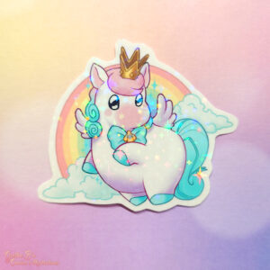 Holo Laminated Sticker - Thicc pegasus