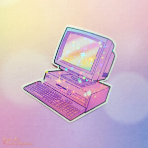 Holo Laminated Sticker - Vaporwave PC